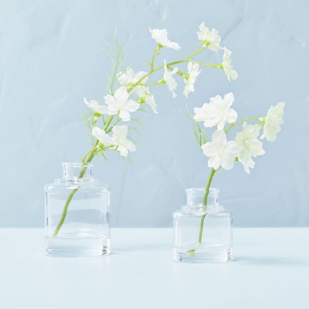 Faux White Delphinium Flower Stem Glass Arrangement - Hearth & Hand™ with Magnolia | Target