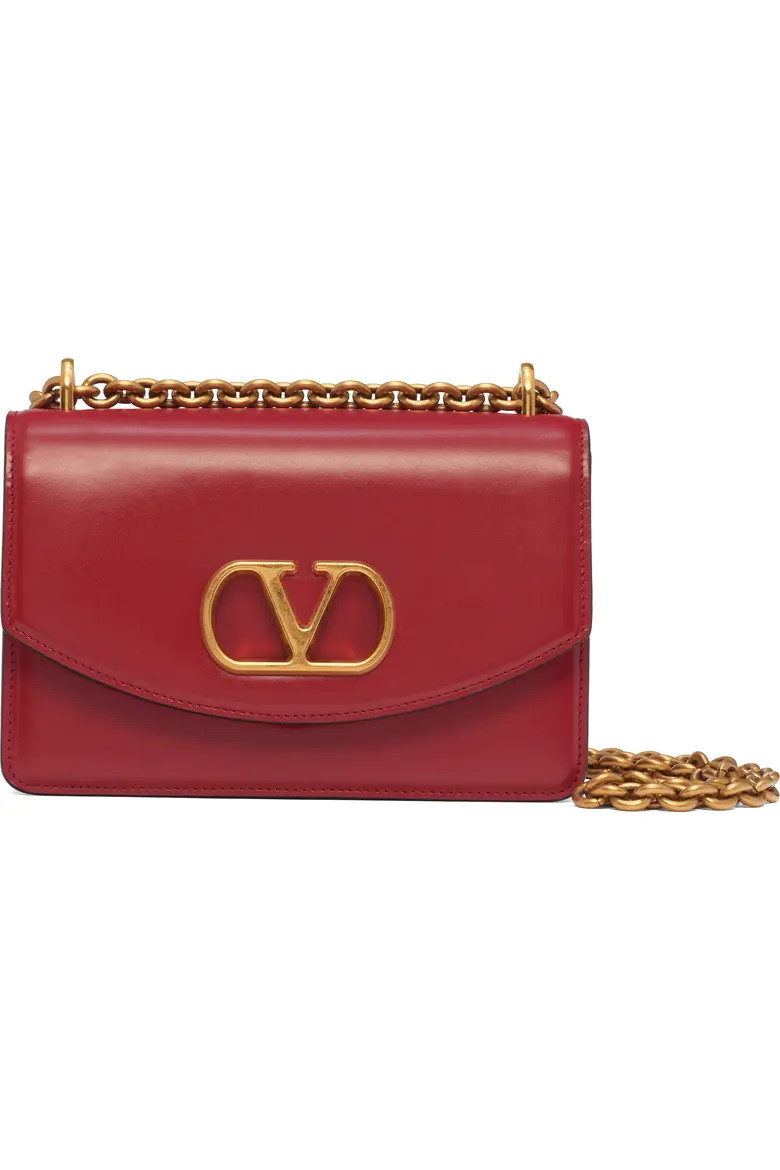 Valentino Garavani Small Vain VLOGO Leather Shoulder Bag in Wuc Dark Brandy at Nordstrom | Nordstrom