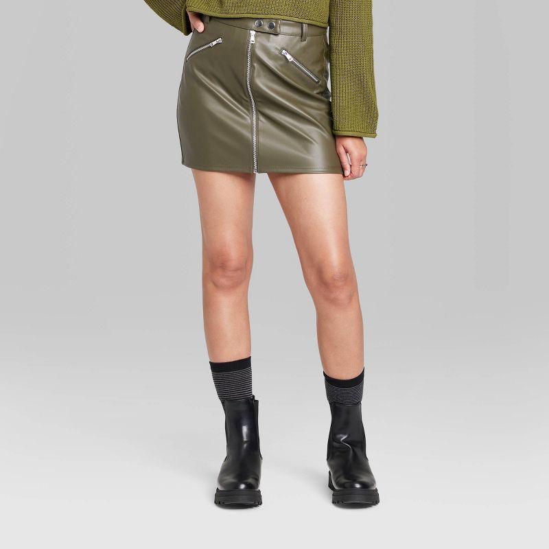 Women's Faux Leather Moto Mini Skirt - Wild Fable™ | Target