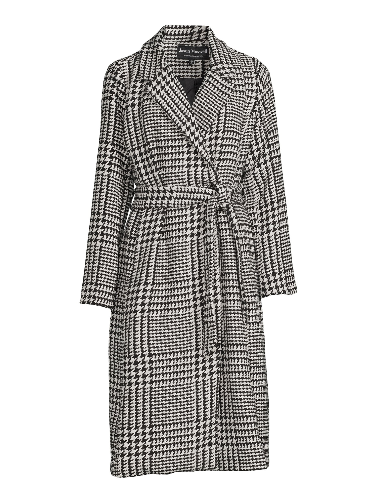 Jason Maxwell Women's Wool Plaid Belted Maxi Coat - Walmart.com | Walmart (US)