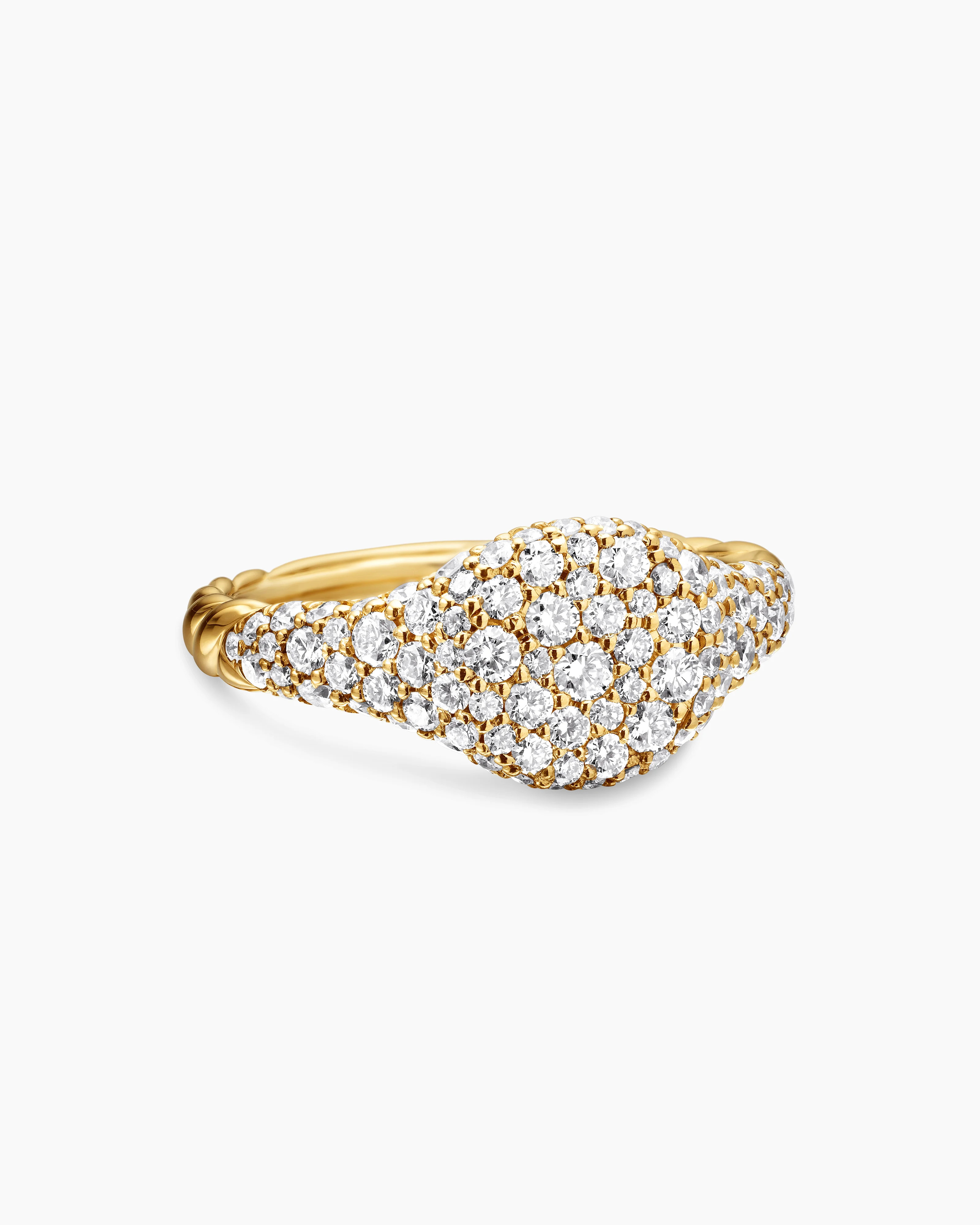David Yurman | Petite Pavé Pinky Ring in 18K Yellow Gold, 7mm | David Yurman