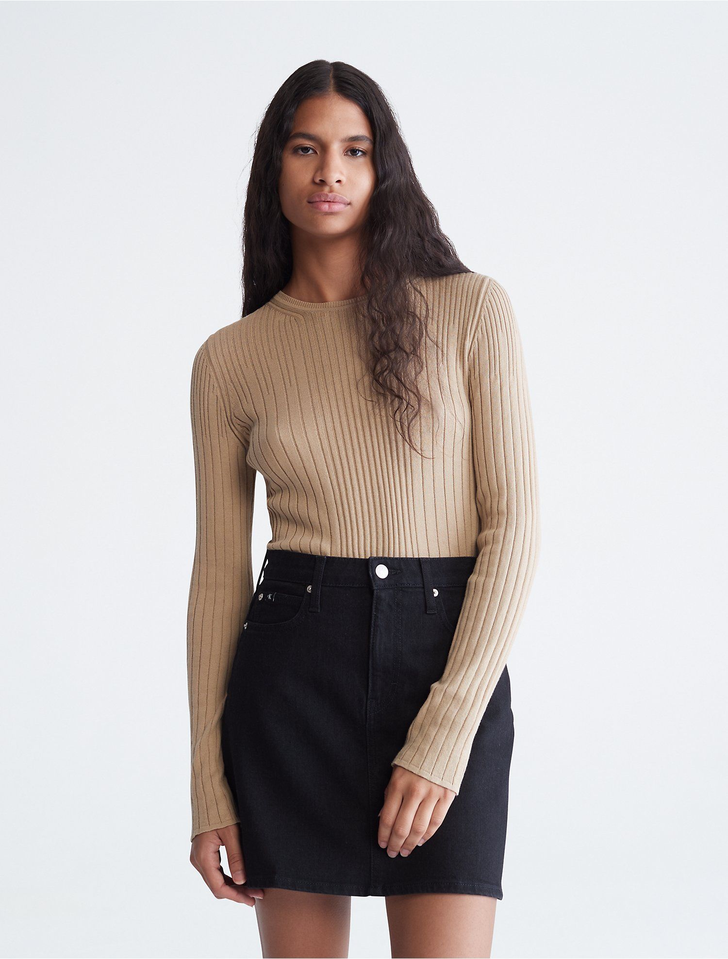 Khakis Supima Cotton Crewneck Sweater | Calvin Klein | Calvin Klein (US)