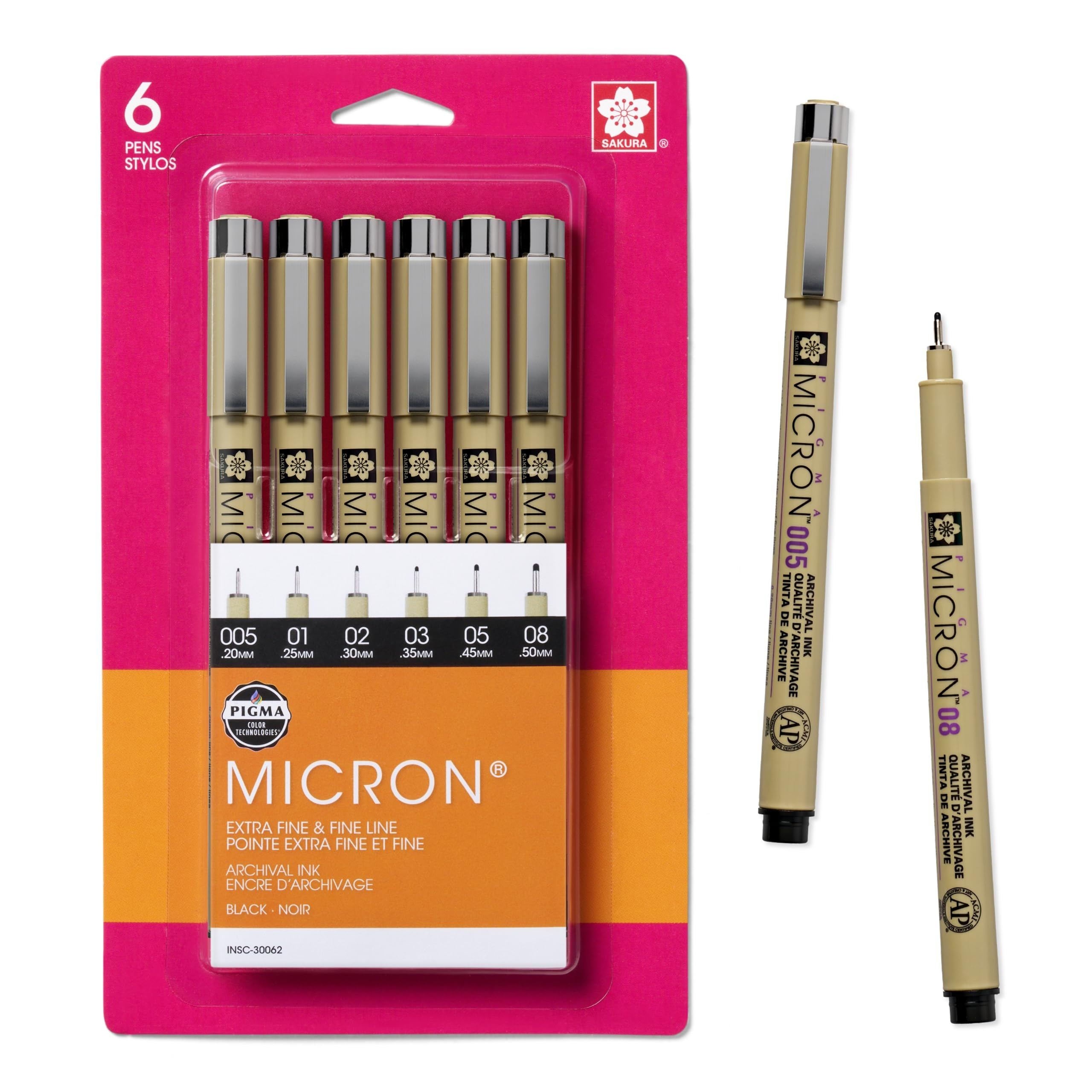 SAKURA Pigma Micron Fineliner Pens - Archival Black Ink Pens - Pens for Writing or Drawing - Holi... | Amazon (US)