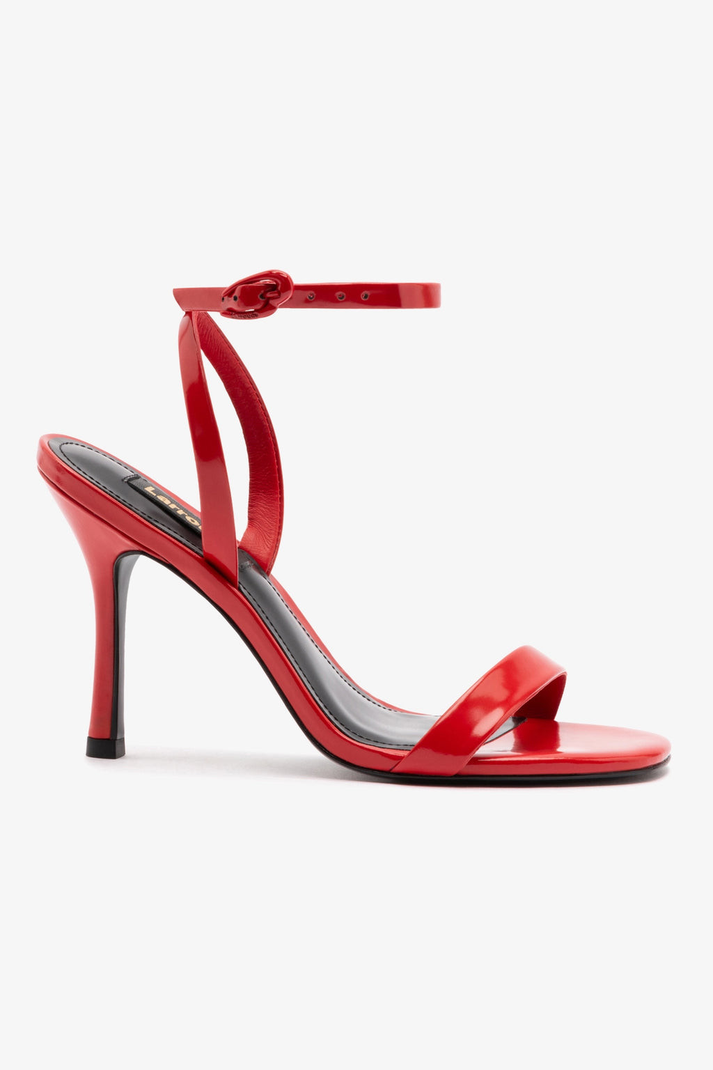 Veronina Sandal In Scarlet Patent Leather | Larroude