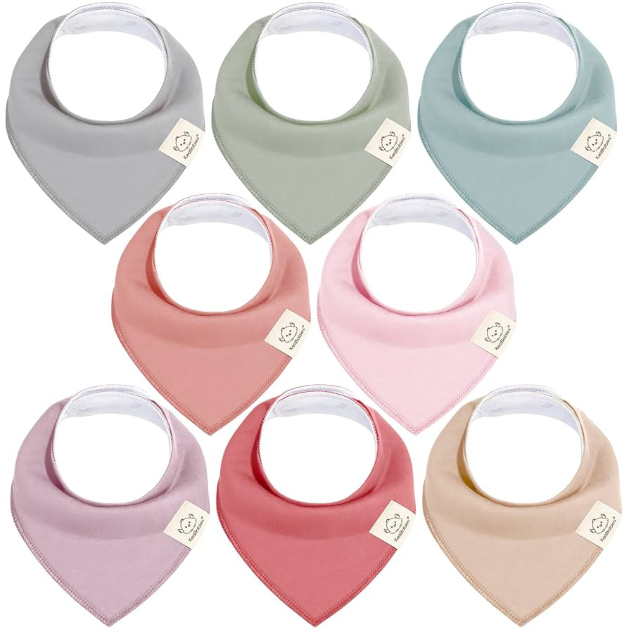 8-Pack Organic Baby Bandana Bibs for Girls - Super Absorbent Triangle Baby Bibs for Drooling and ... | Amazon (US)