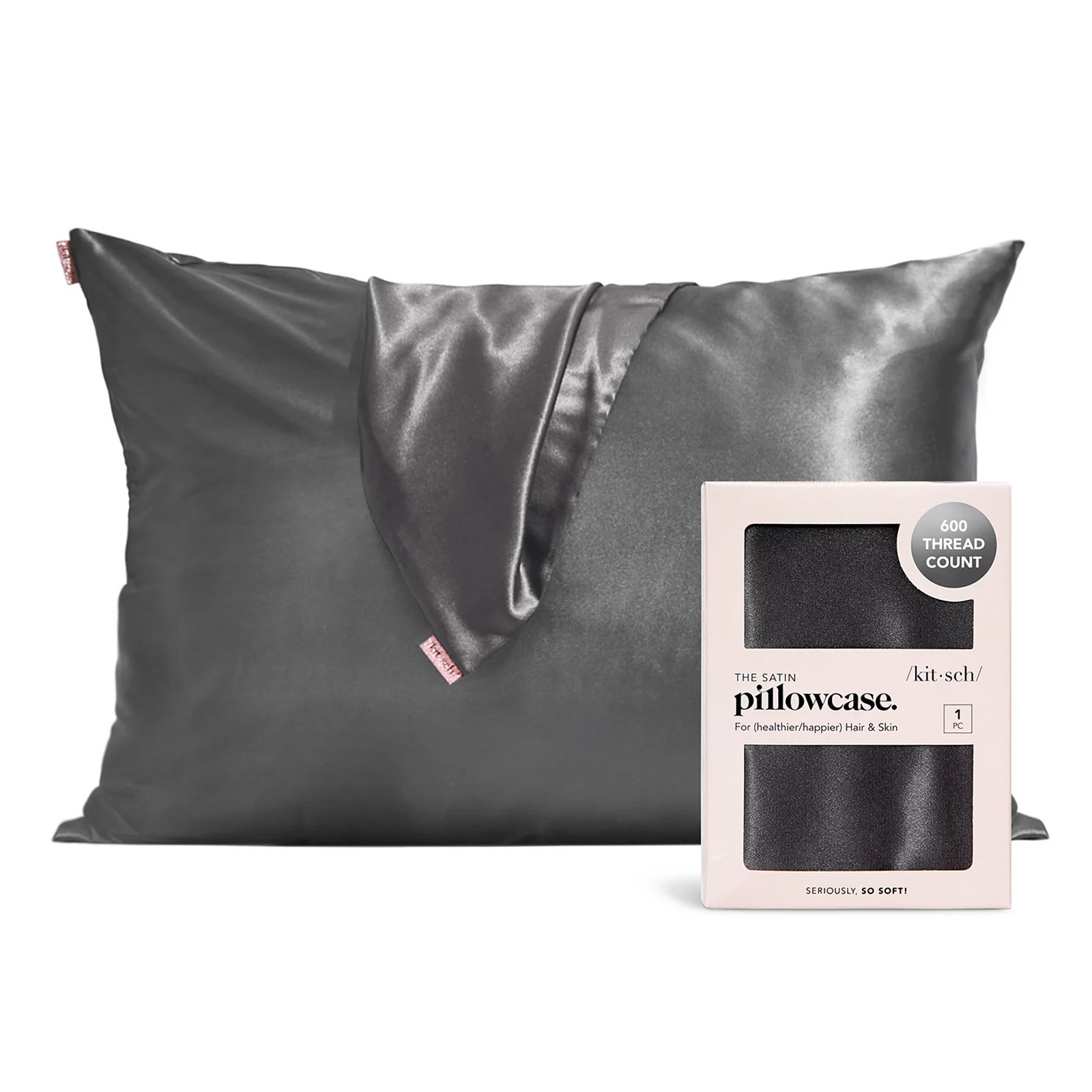 Kitsch Satin Pillowcase, Grey | Kohl's