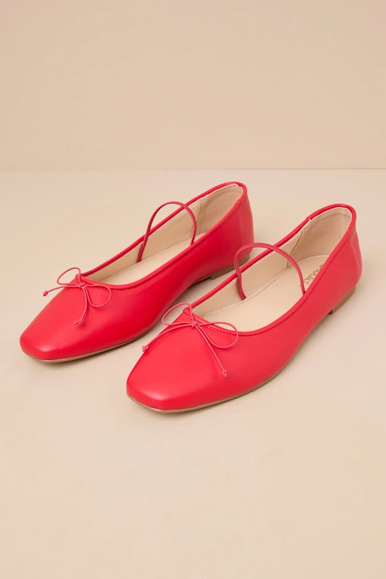 Gilly Red Bow Ballet Flats | Lulus