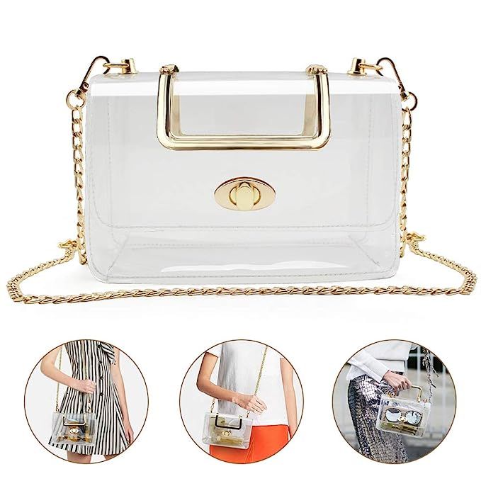 Clear Purse for Women/Girls, Coromay Clear Crossbody Bag NFL & PGA Stadium Approved, Clear Gameda... | Amazon (US)