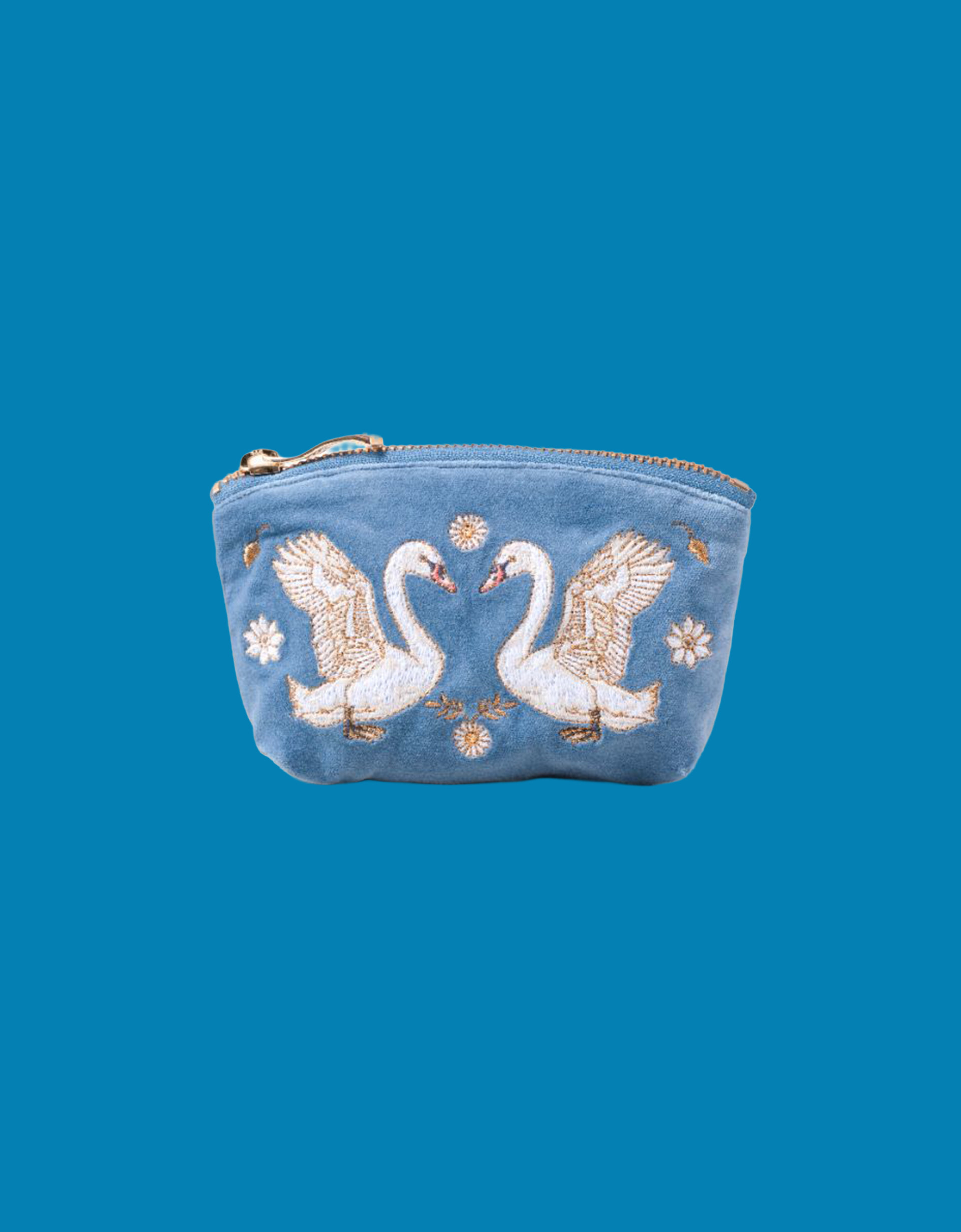 Elizabeth Scarlett Swan Garden Velvet Coin Purse | Monsoon (UK)