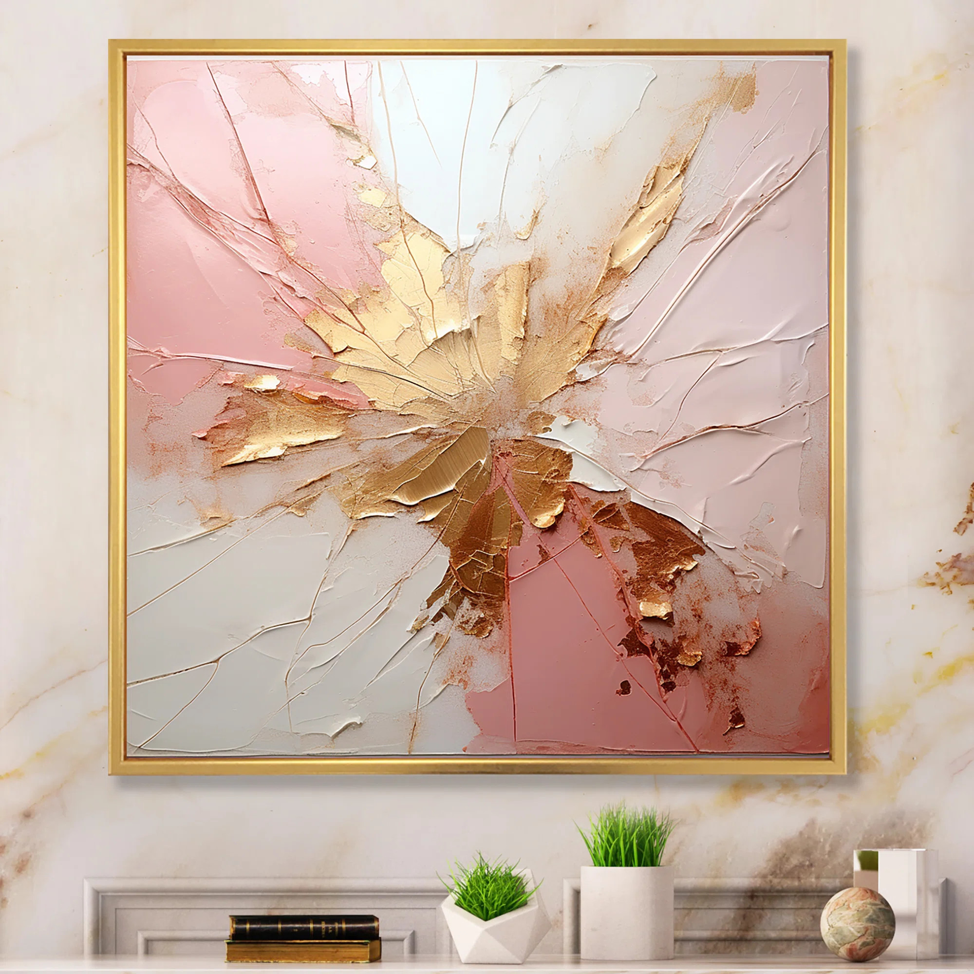 Mercer41 Gold and Pink Paint Fusion - glam painting print, pink wall art print "& Reviews" | Wayf... | Wayfair North America