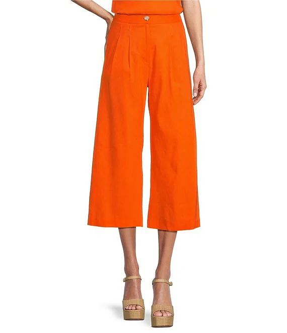 Brenda Linen Cropped Wide Leg Coordinating Pants | Dillard's