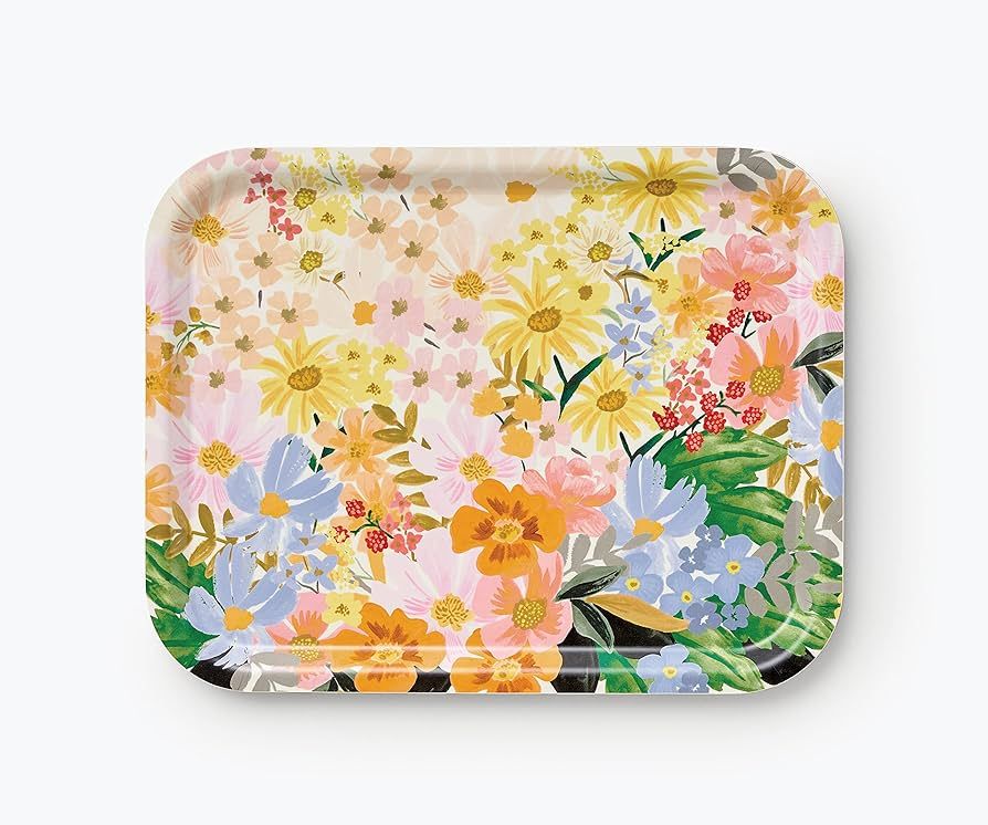 RIFLE PAPER CO. Marguerite Medium Rectangle Serving Tray, Bent Ply Tray, Laminated Paper and Birch Wood, (Food and Dishwasher Safe, 14" L x 11" W), Hostess, Gift for Mom, Party, Entertaining | Amazon (US)
