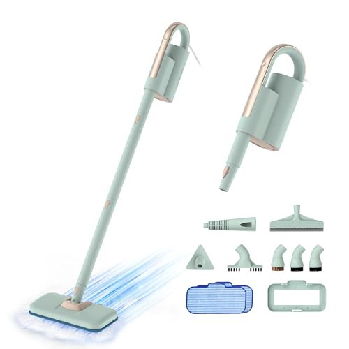 Newbealer Steam Mop & Detachable Handheld Cleaner, 250ml 1200W Powerful Floor Steamer, 3 Adjustable Levels for Carpet Laminate Hardwood Grout, Carpet Glider, 7 Multi-purpose Accessories & 2 Pads | Amazon (US)