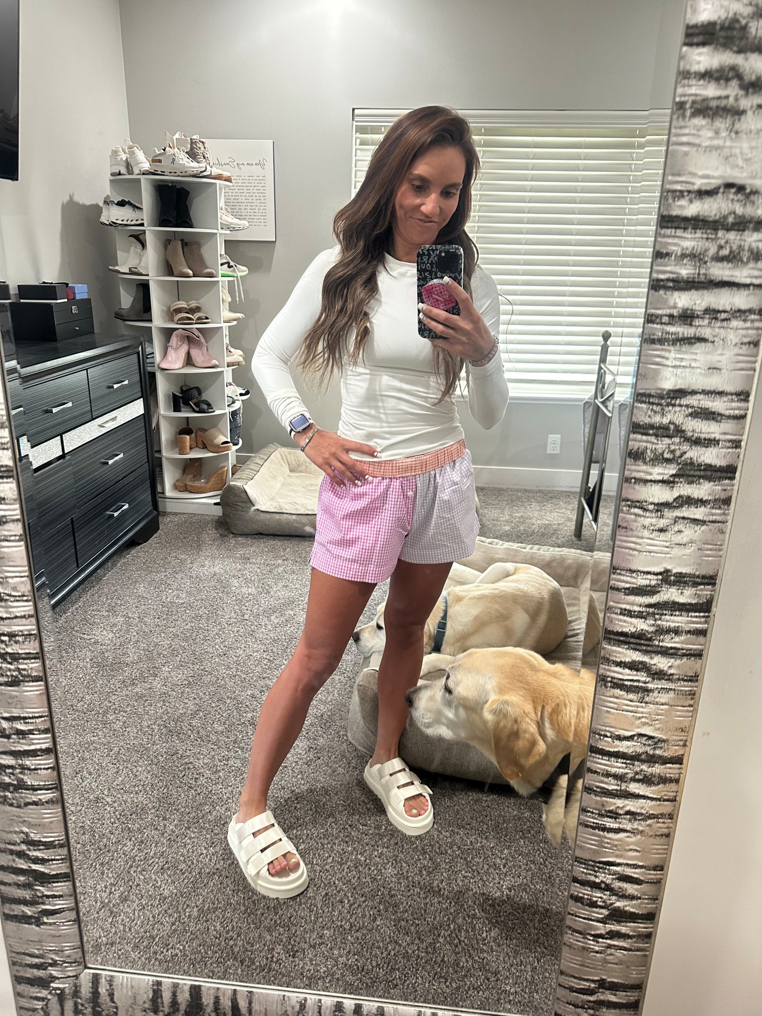 Comfy & chic! Still trying to decide if I like the boxer shorts trend.. 

#LTKSummerEdit #LTKShoeCrush #LTKSeasonal