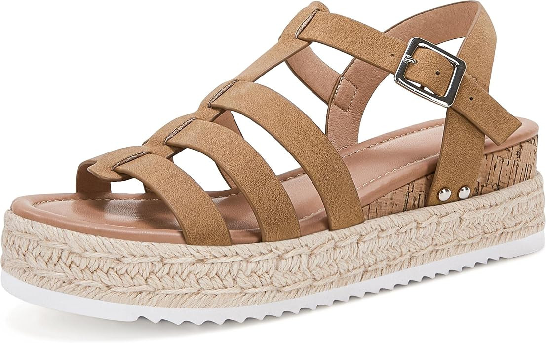 Women’s Platform Wedge Fisherman Sandals Espadrille Open Toe Ankle Buckle Strap Slingback Summe... | Amazon (US)