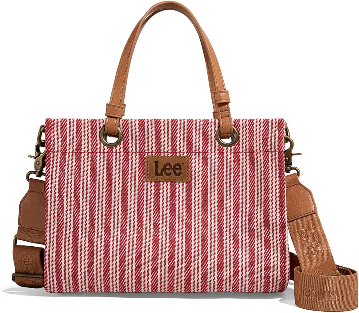 Montana West x Lee Small Tote Bag for Women Work, Stripe Crossbody Bag Top-handle Handbags | Amazon (US)