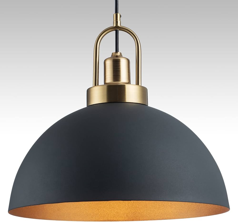 YHANFENGCY Vintage Chandelier 13.58 "Vintage Dome Black and Gold line Length 78.74" for Kitchen I... | Amazon (US)