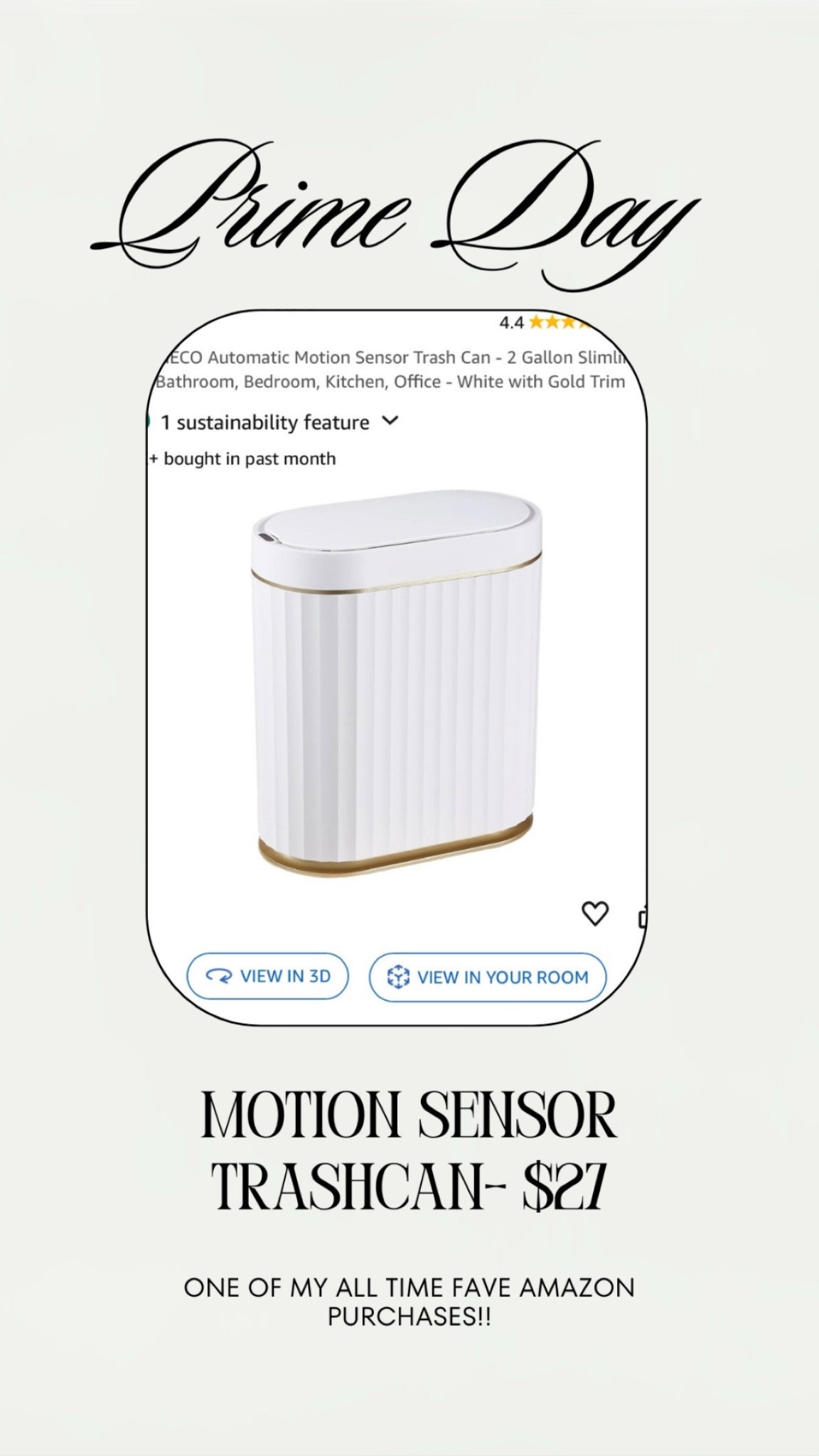 Prime day deal on THE BEST motion sensor trashcan! It’s the deal you don’t even know you need! I ordered one for my guest bathroom because we needed a new trashcan and now have one in every bathroom in our house!! 😂😂

#amazon

#LTKSaleAlert #LTKHome #LTKFindsUnder50

#LTKFindsUnder50 #LTKHome #LTKSaleAlert
