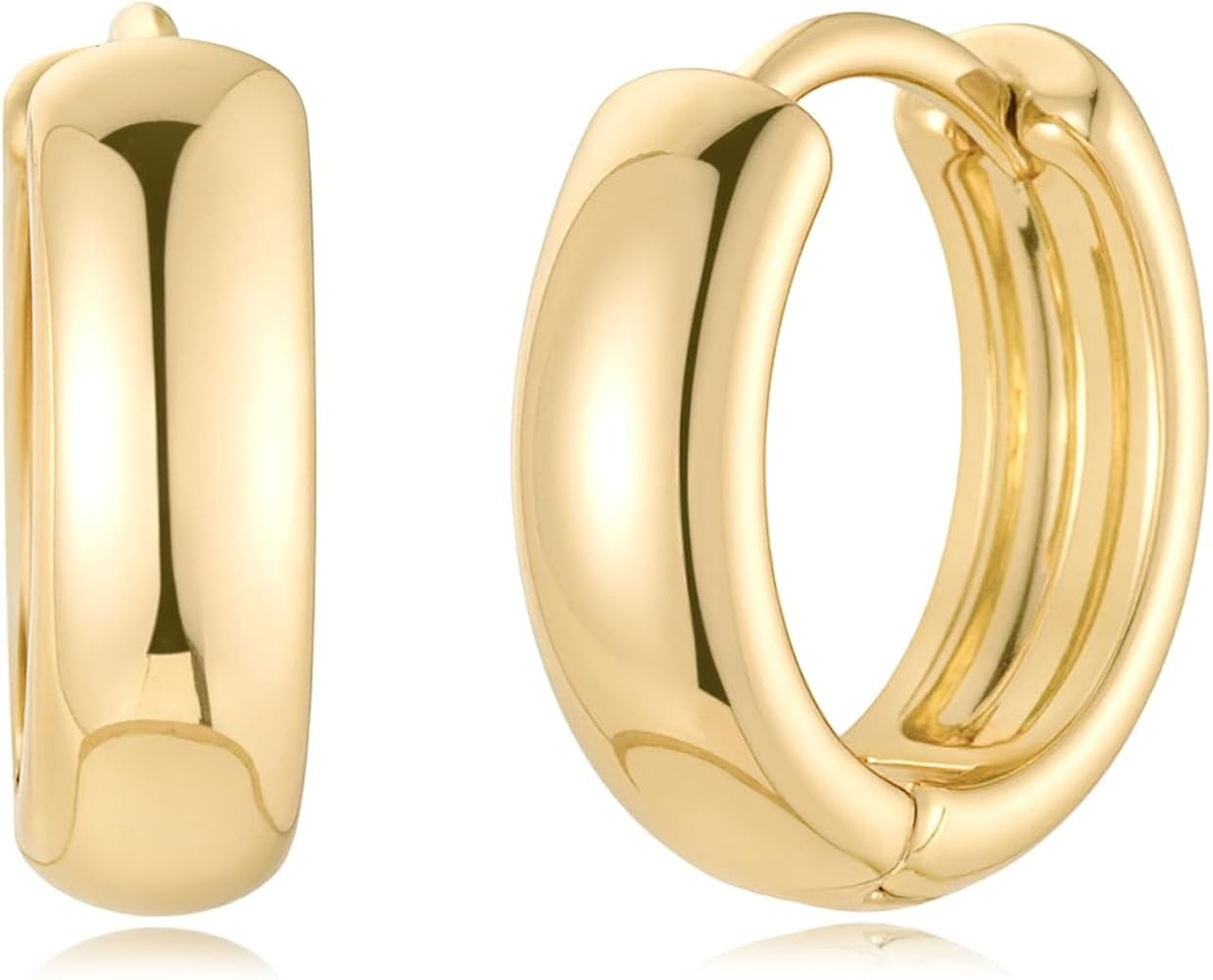 MYEARS Women Earrings Gold Huggie Hoop 14K Gold Plated Small Simple Hypoallergenic Everyday Jewel... | Amazon (US)