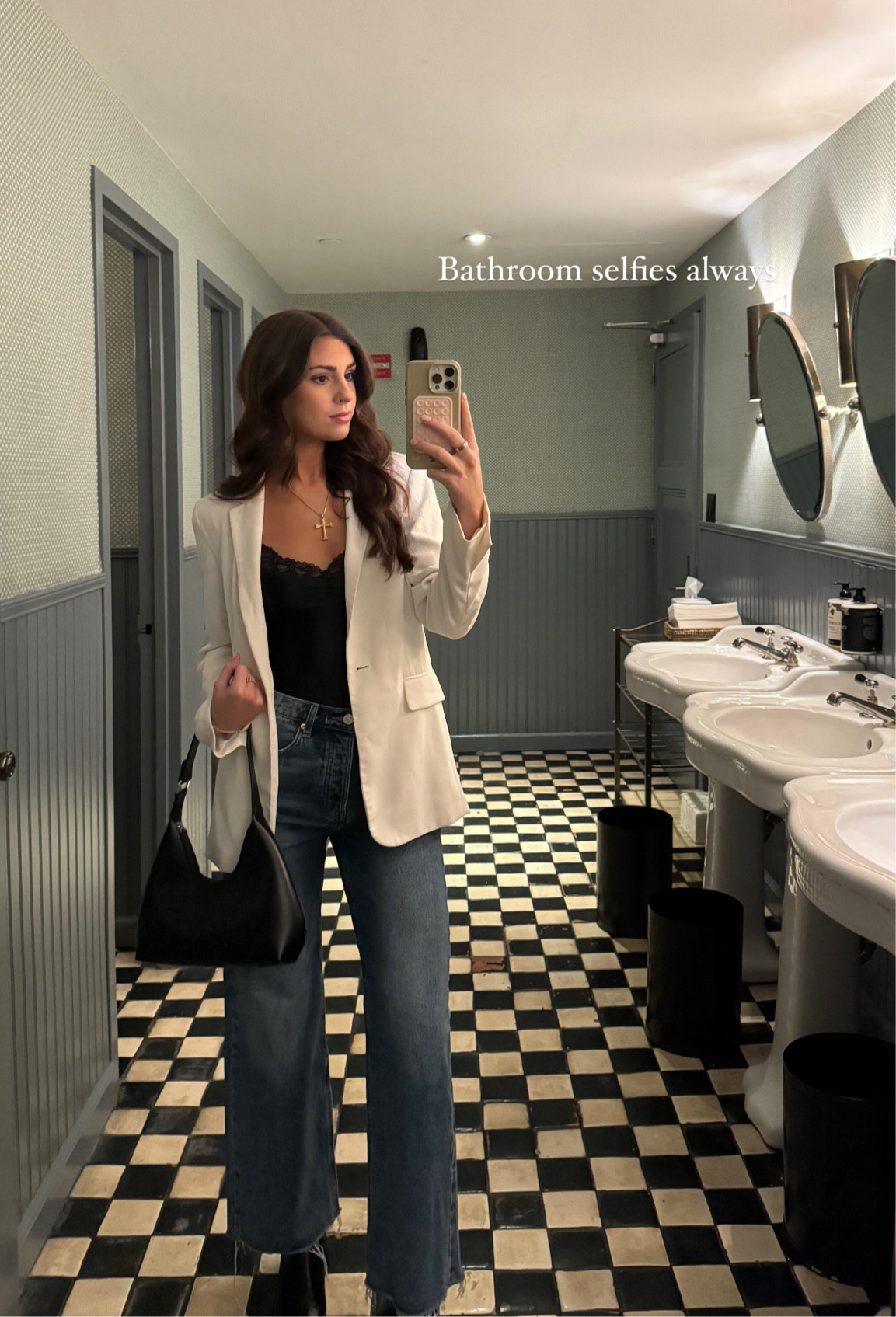 Go to classy outfit! My black bodysuit is from Hollister yearssss ago so I cannot link that but everything else I could 😇