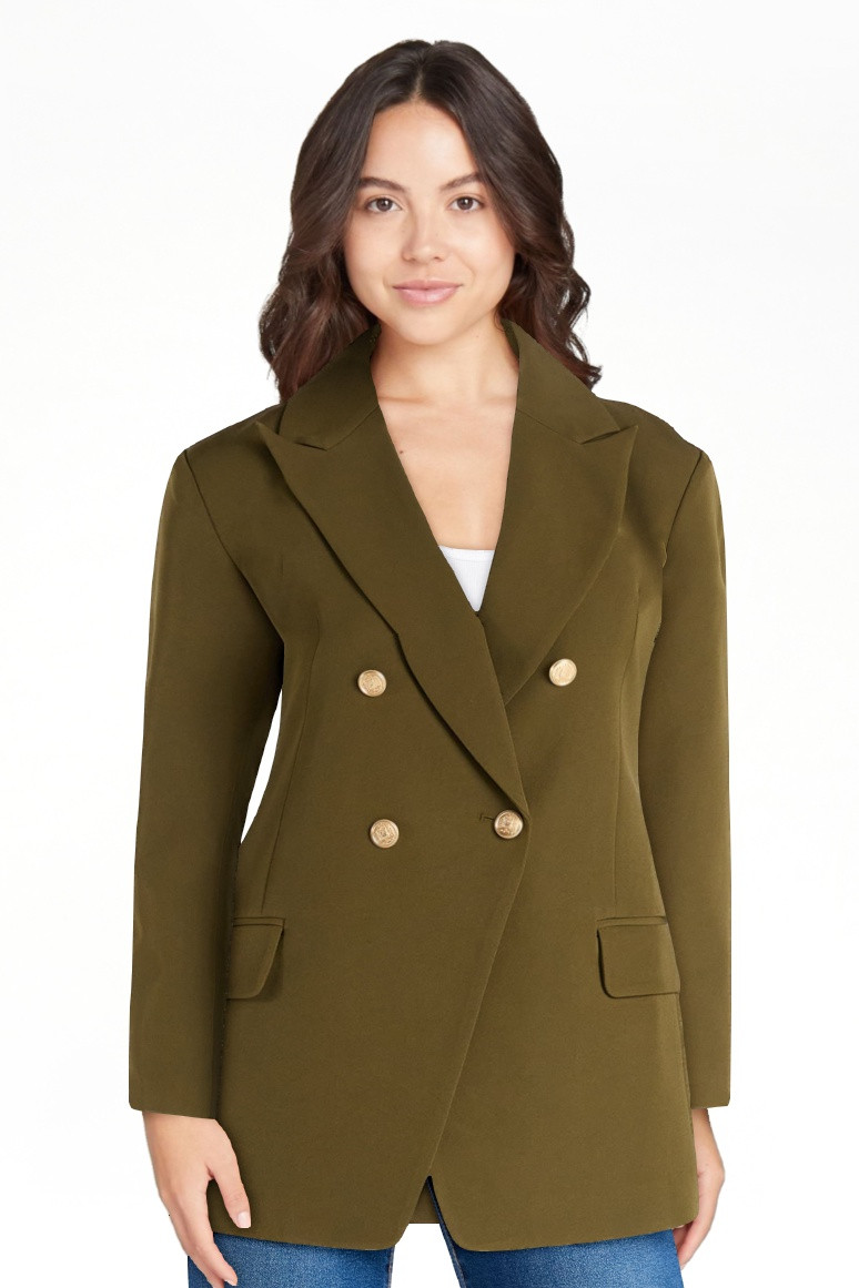 Scoop Women's Slim Fit Double Breasted Blazer, Sizes XS-XXL | Walmart (US)