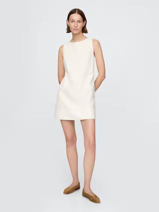 Linen-Blend Mini Shift Dress | Gap (US)