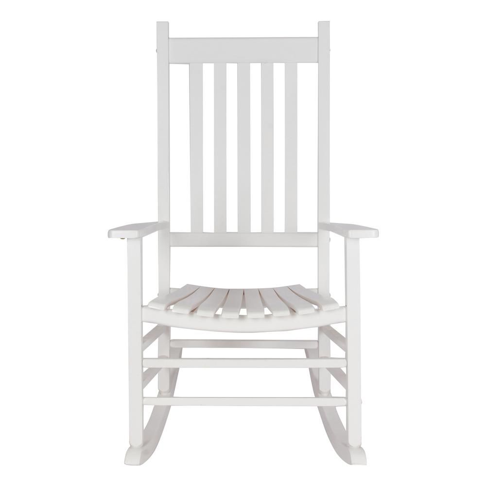 Shine Company Vermont White Wood Outdoor Porch Rocker 4332WT - The Home Depot | The Home Depot