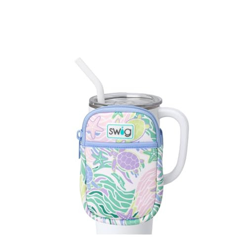 Swig Life Mega Mug Pouch, Water Bottle Bag with Adjustable Strap, Water Bottle Fanny Pack with Zippered Phone Pocket, Holds Travel Essentials, Bottles, Tumbler Accessories (Sea Swirl) | Amazon (US)