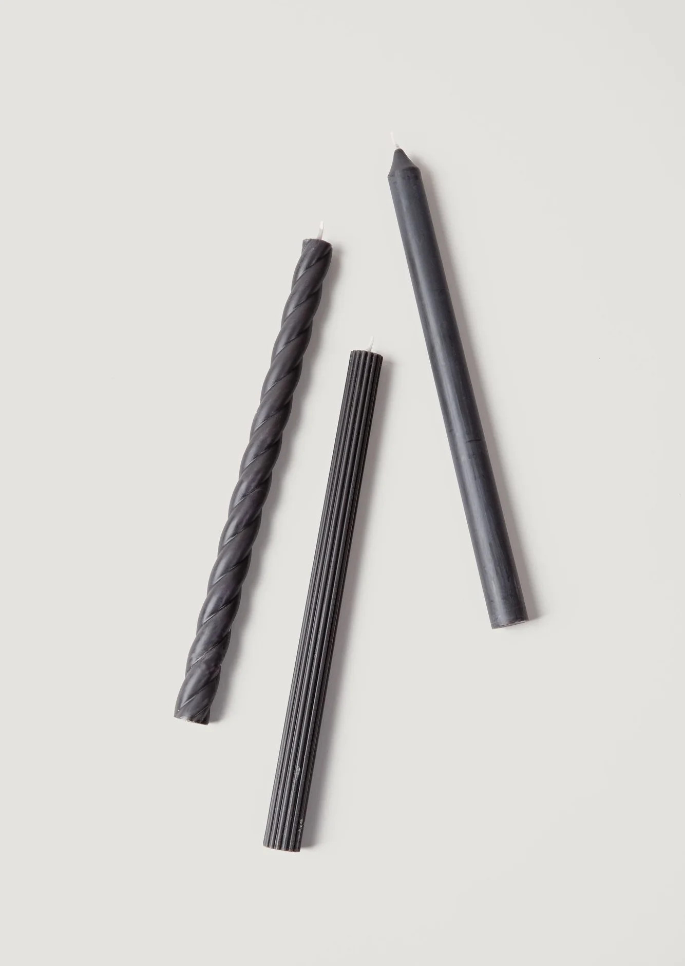 Pack of 3 Taper Candles in Black - 11" | Afloral
