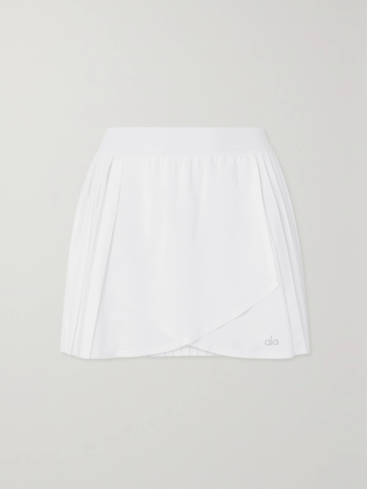 Alo Yoga - Aces Wrap-effect Pleated Stretch Tennis Skirt - White | NET-A-PORTER (US)