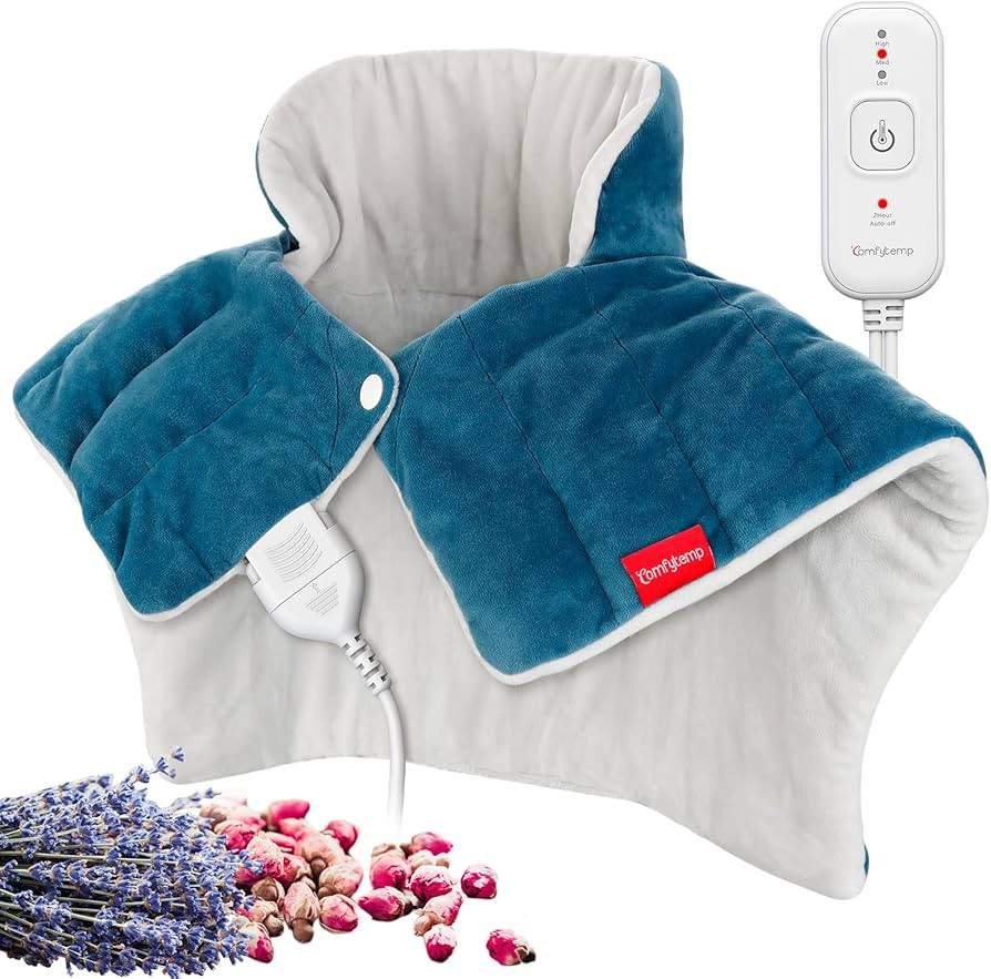 Aromatherapy Heating Pad for Neck and Shoulders, Comfytemp Large Electric Weighted Heated Neck Sh... | Amazon (US)