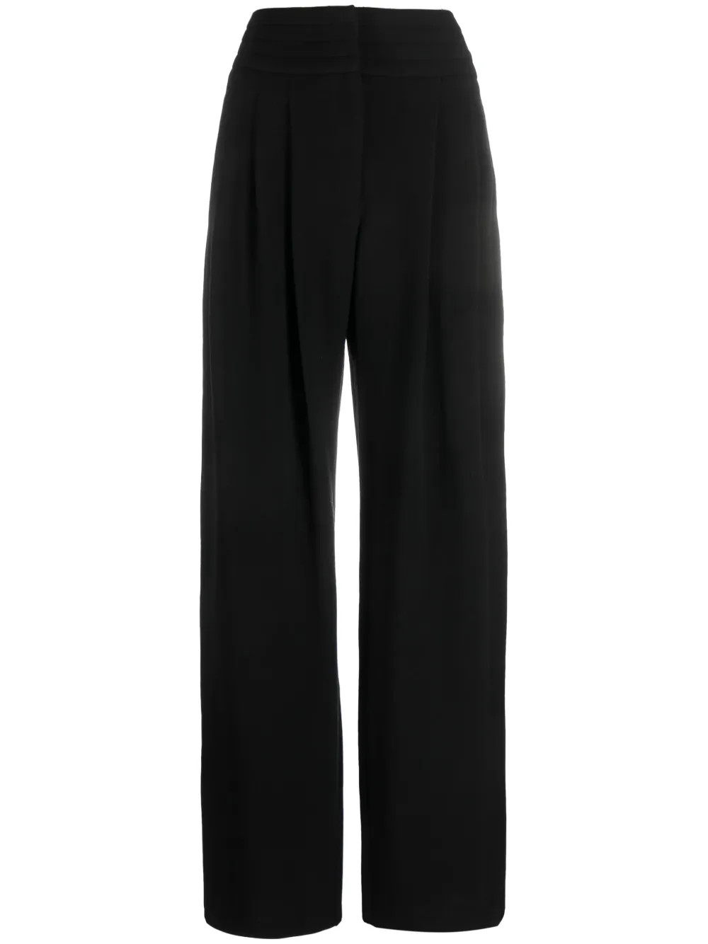 IRO pleat-detail wide-leg Trousers | Black | FARFETCH | Farfetch Global