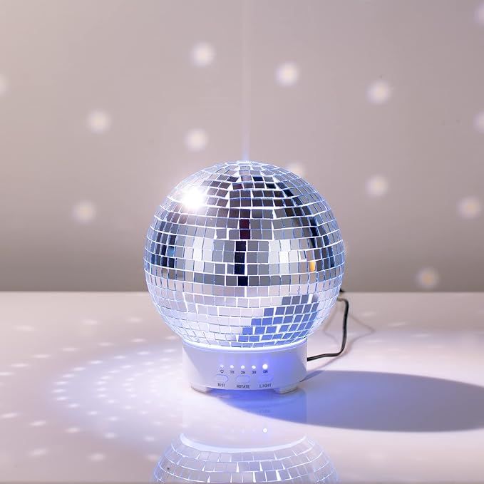 COOSA Rotating Disco Ball Diffuser,Glass Essential Oil Diffuser,Disco Decor with 7 LED Light Colo... | Amazon (US)