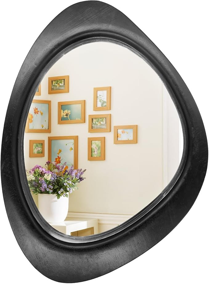 TOOLTENG Irregular Wall Mirror, Asymmetrical Wood Mirror, Modern Bathroom Vanity Mirror, Mid Cent... | Amazon (US)