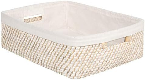 KOUBOO 1060086 Laguna Liner, White-Wash Rattan Shelf Basket | Amazon (US)