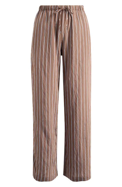 Madewell Stripe Pull-On Pants in Brown Peri Twin Stripe at Nordstrom, Size Xx-Small | Nordstrom