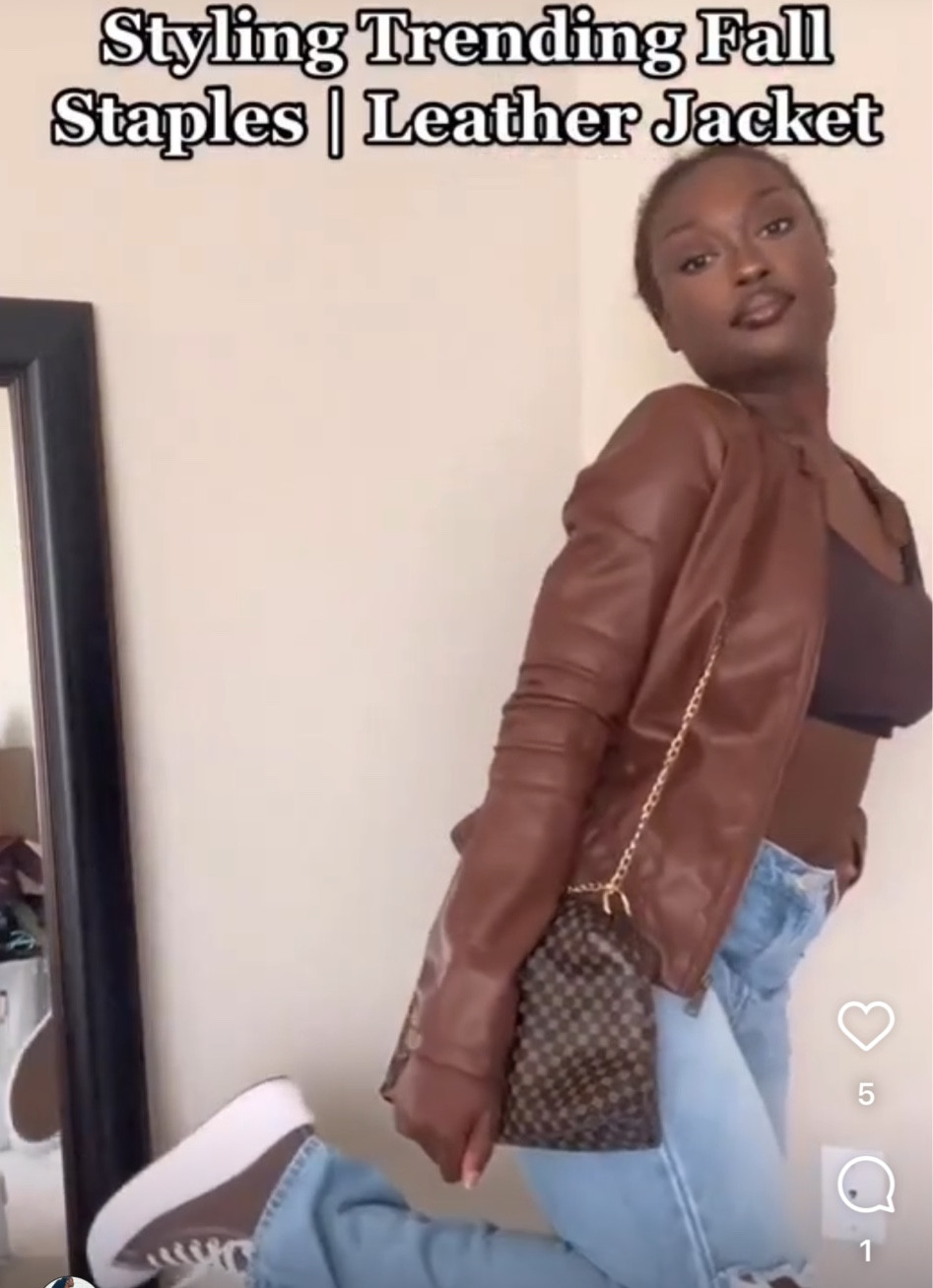 Simple but chic fall outfit idea with brown leather jacket and denim, leather jacket outfit ideas, outfit of the day

#LTKstyletip #LTKunder50