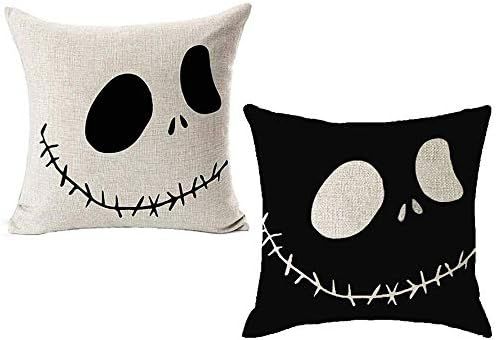 LYNZYM Nightmare Before Christmas Cotton Linen Square Throw Pillow Case Decorative Cushion Cover Pil | Amazon (US)