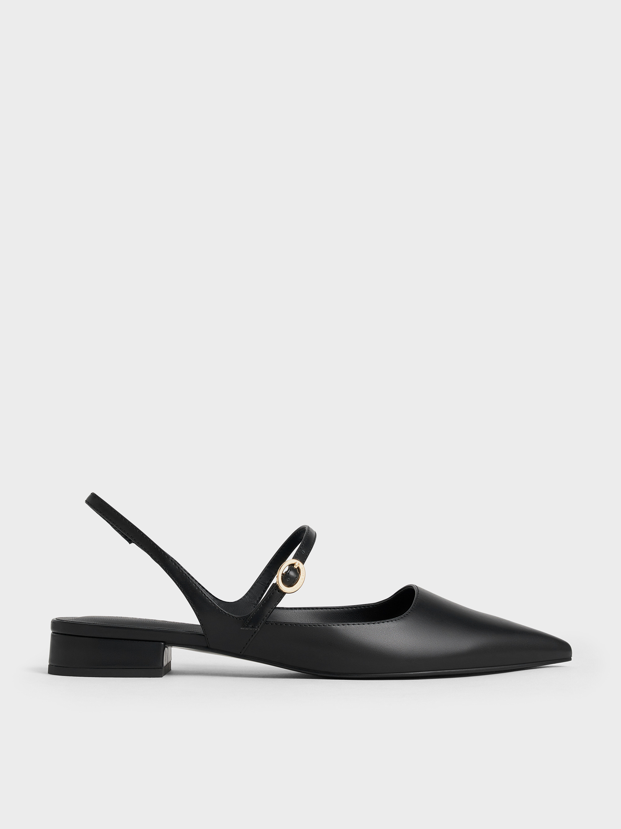 Black Slingback Mary Jane Flats | CHARLES & KEITH UK | Charles & Keith UK