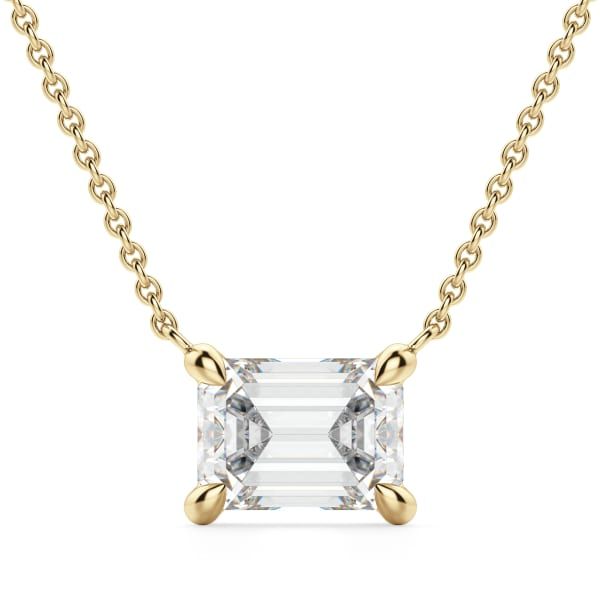 East-West Emerald Cut Necklace | Diamond Nexus