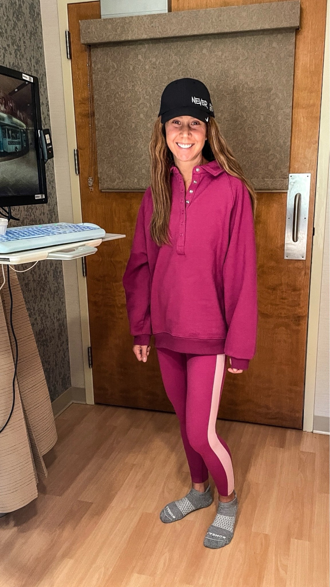 Never too many matching sets 

This one is butter soft with the cutest snap-button pullover detail. Comfy enough for mom life, easy port access for hospital appointments, functional snaps for those breastfeeding mommas or hot flash sisters.  

Leggings: xs
Sport bra: small
Top: sized up to small for longer length

#LTKootd #LTKmomlife