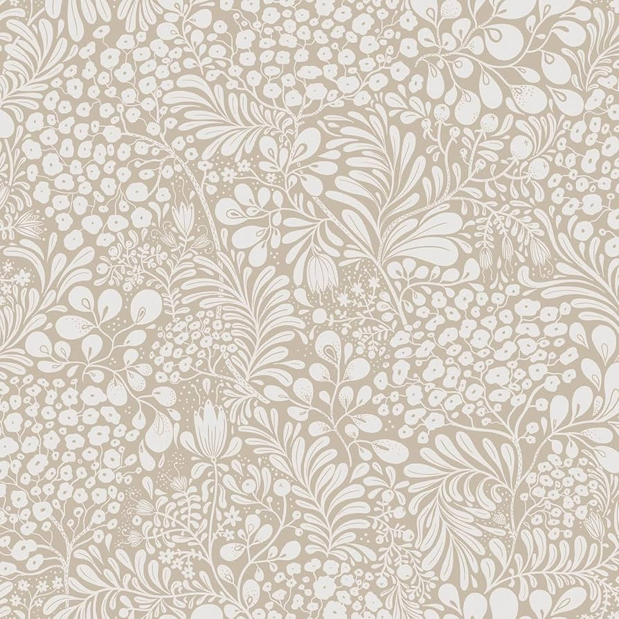 Heroad Boho Peel and Stick Wallpaper Beige Contact Paper Floral Wall Paper Removable Wallpaper Se... | Amazon (US)