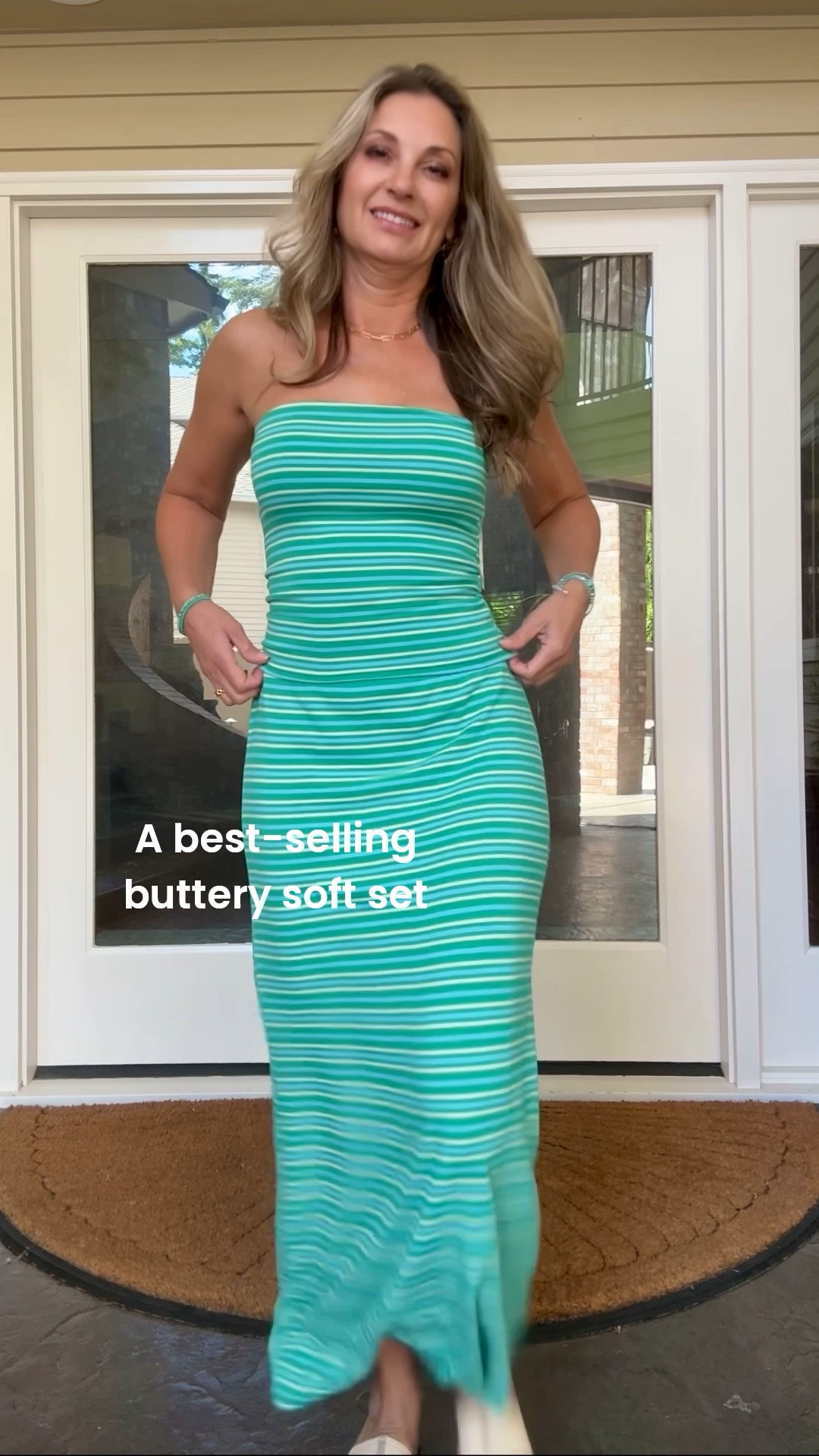 A Free People favorite 🤍 Wearing color Teal Combo in size xs. Love the built-in shelf bra & elastic waistband. This striped set is as comfy as it is elevated.

#LTKootd