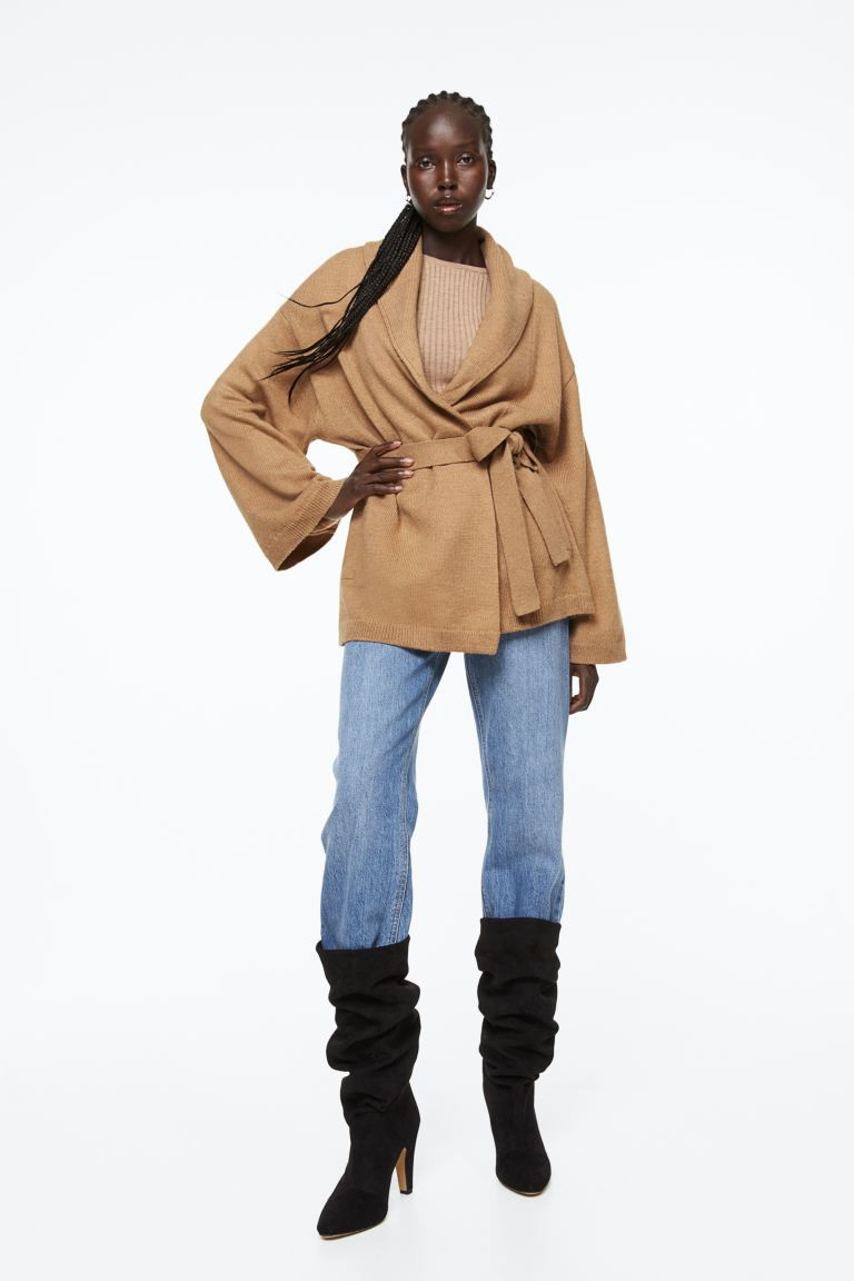 Feinstrick-Cardigan mit Bindegürtel | H&M (DE, AT, CH, NL, FI)