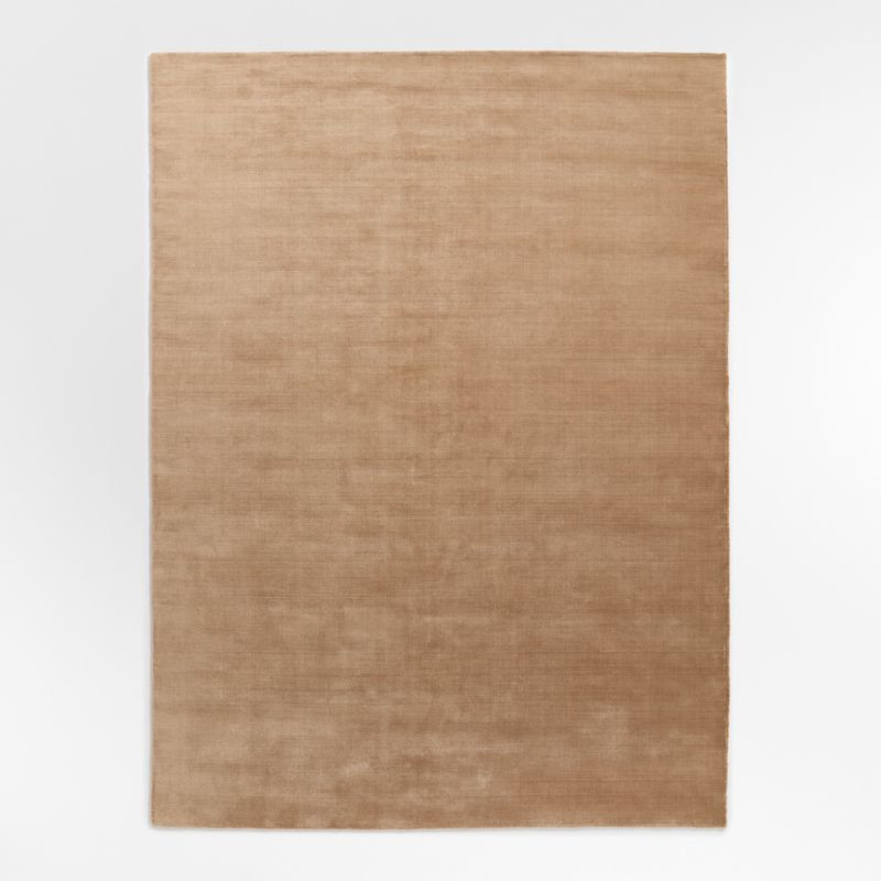 Portraits Performance Warm Rose Handwoven Area Rug 8'x10' by Laura Harrier and Tiffany Howell | Crate & Barrel