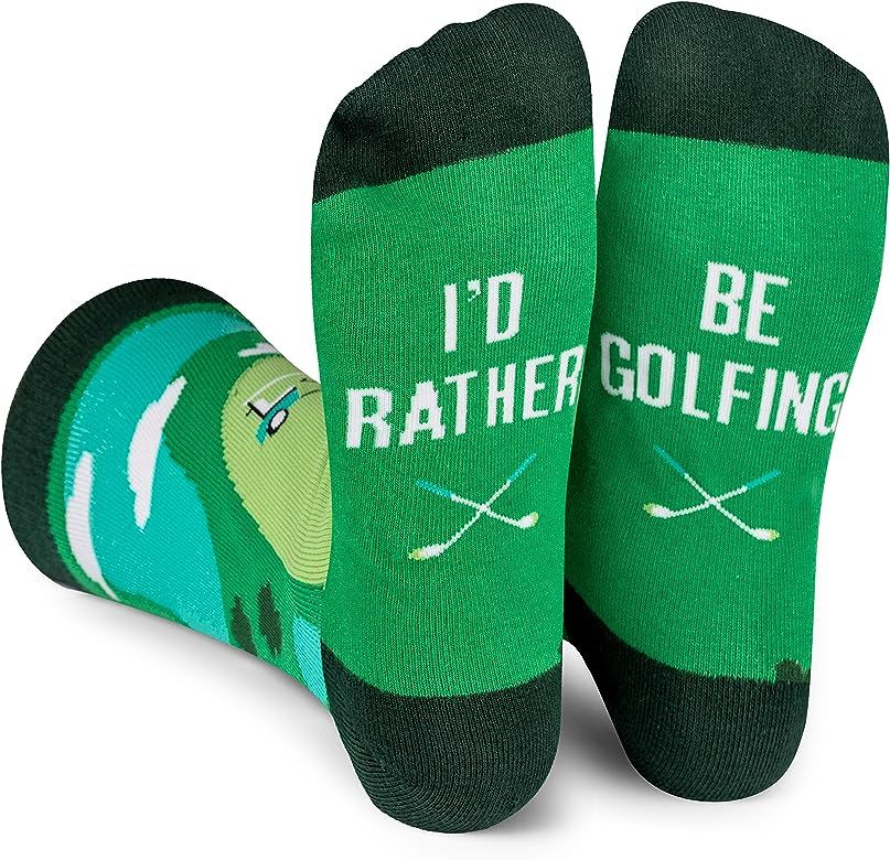 Lavley - I'd Rather Be - Funny Socks For Men and Women (Golfing Fishing Hunting Camping Racing Fo... | Amazon (US)