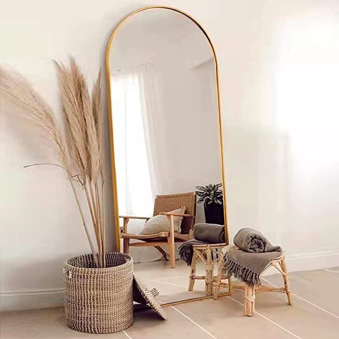 FVANF Floor Mirror, Arched Full Length Mirror Standing Hanging or Leaning Against Wall, Body Mirr... | Amazon (US)