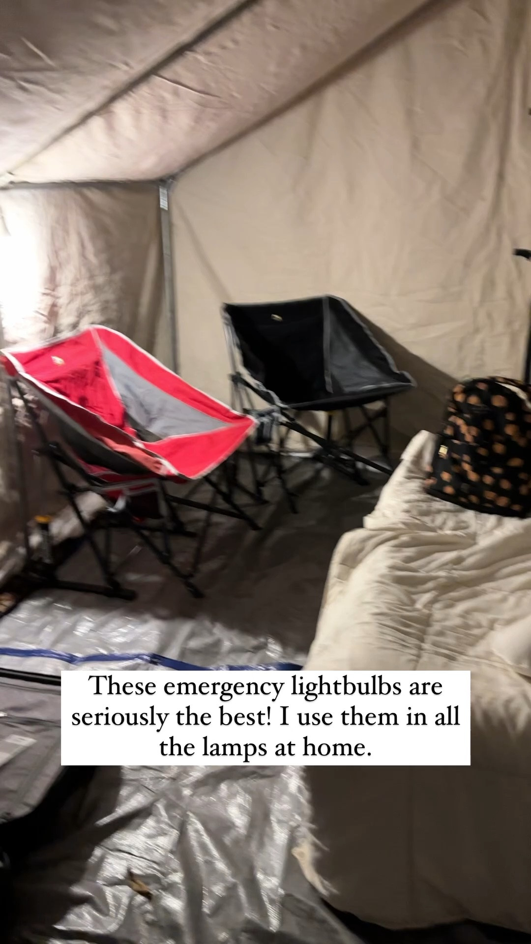 We take our emergency lightbulbs whenever we go camping because they are better than any flashlight (even the expensive ones). I use them in every lamp in our house just in case. 

#LTKFamily #LTKFindsUnder50 #LTKHome