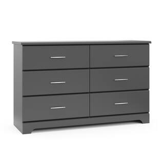 Brookside 6-Drawer Gray Dresser 33.43 in. H x 53.35 in. W x 16.73 in. D | The Home Depot