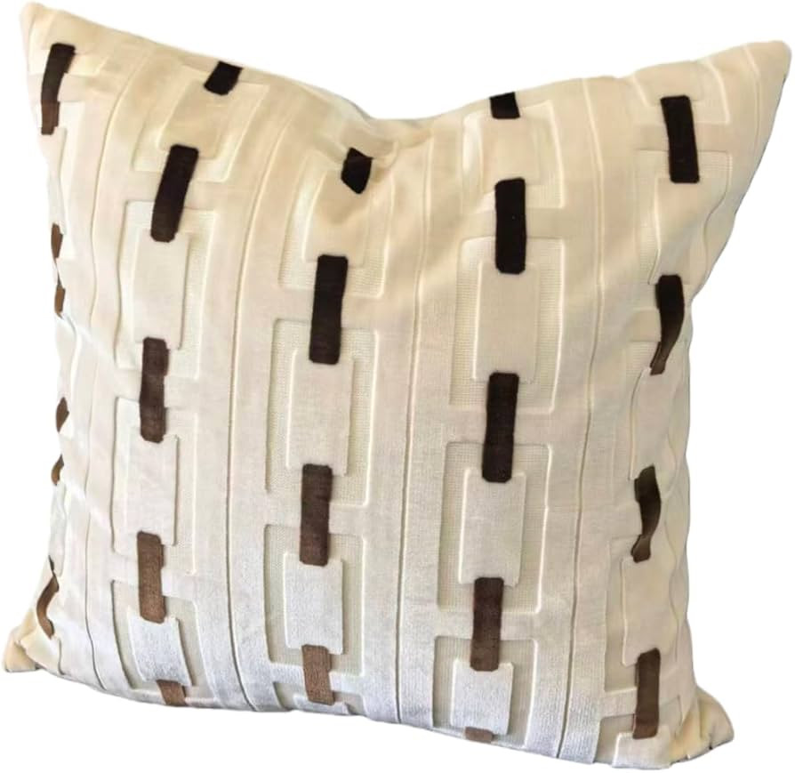 Amazon.com: AgeMinglife Living Room Decor Couch Throw Pillow Covers with Square 18 * 18 Set of 2 for Cozy Home Bed and Textured Velvet (White) : Home & Kitchen | Amazon (US)